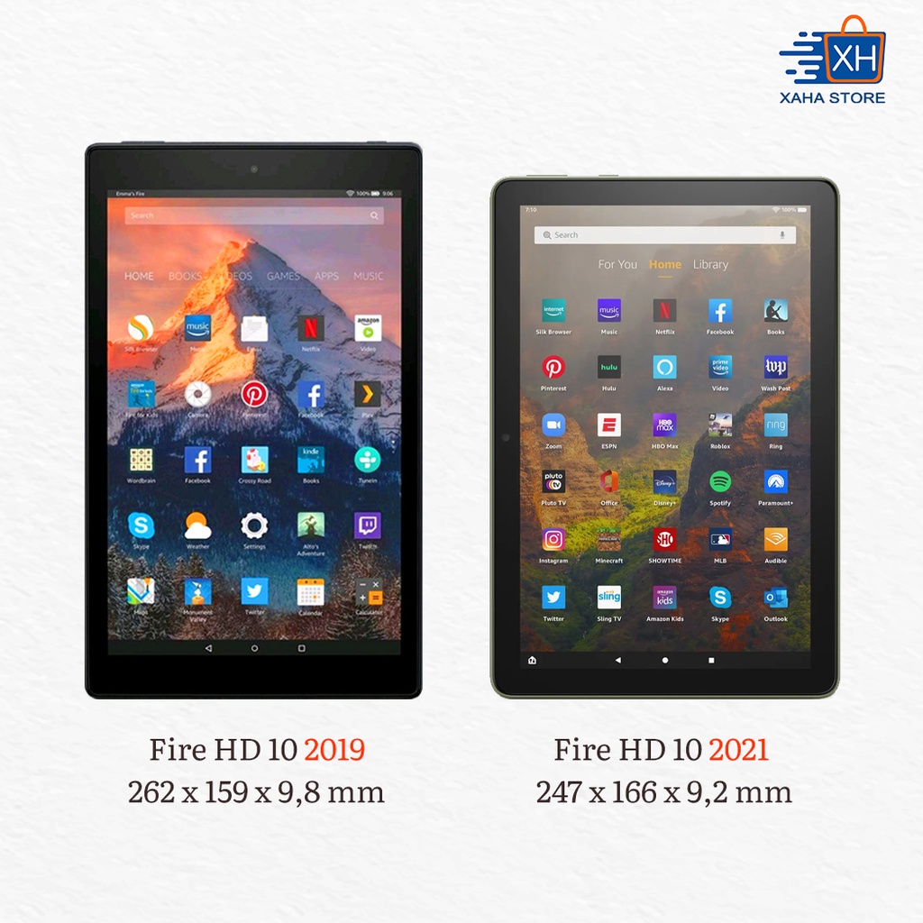 Máy tính bảng Fire HD 10 RAM 3GB 2021 và Fire HD 10 Plus RAM 4GB 2021, chính hãng Amazon