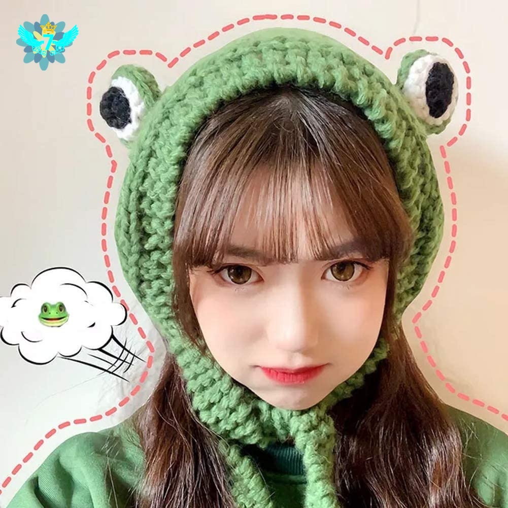 Băng Đô Len Móc Tai Ếch Dễ Thương Dùng Hóa Trang Lễ Hội