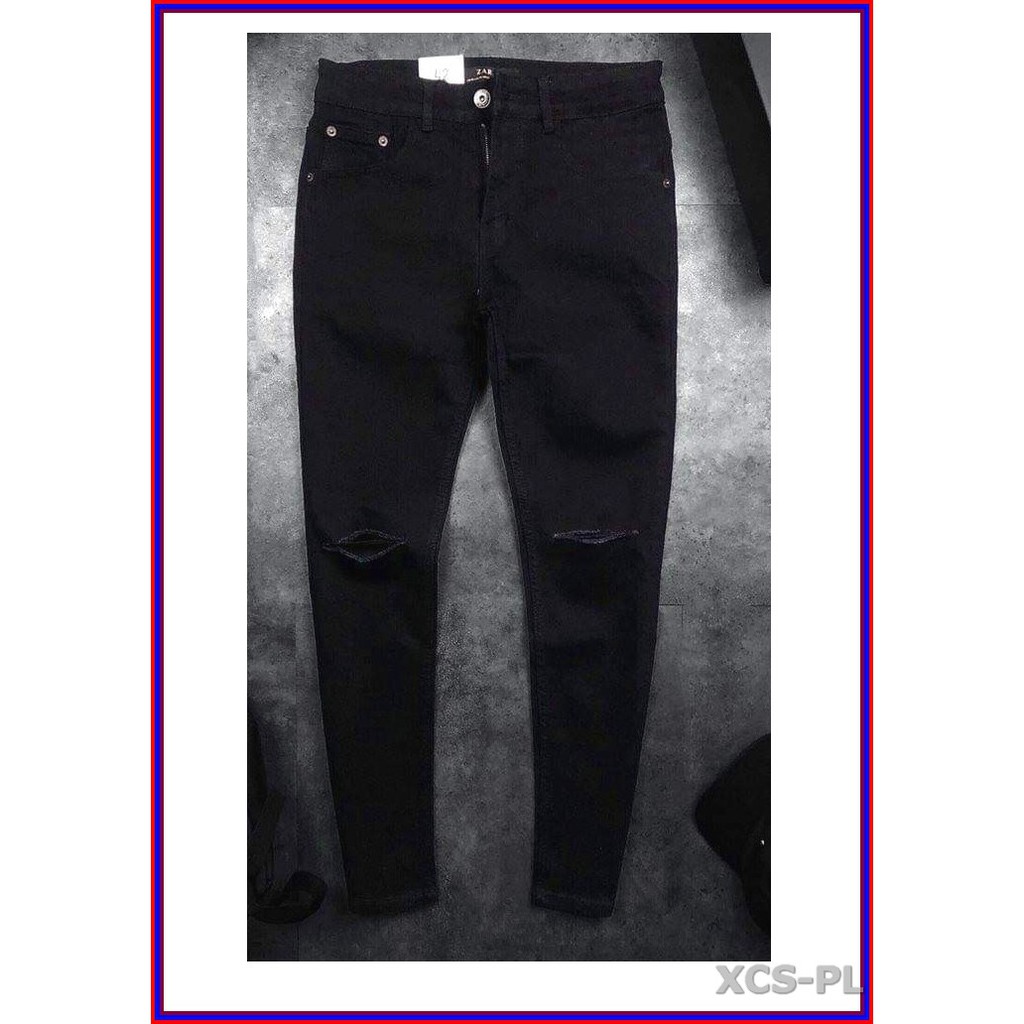Quần jean nam cao cấp ĐEN RÁCH GỐI siêu đẹp không xù lông, không ra màu, chất giãn tốt rrgoi3-1.235