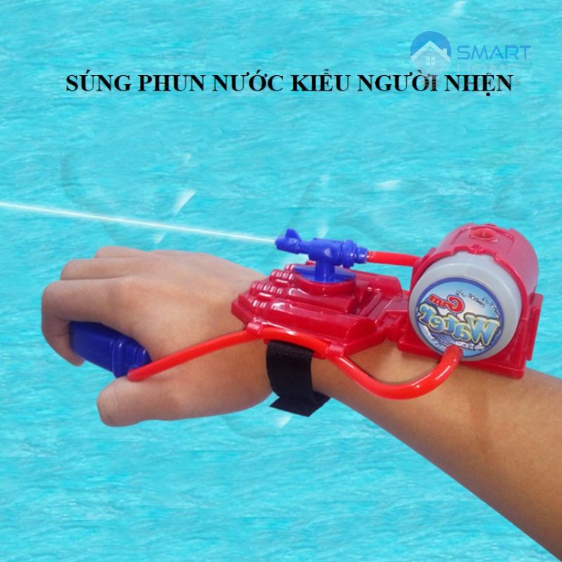 Súng Nước Đồ Chơi - Súng Phun Nước Đeo Cổ Tay Dạng Máy Bắn Tơ Người Nhện Độc Đáo Cho Bé