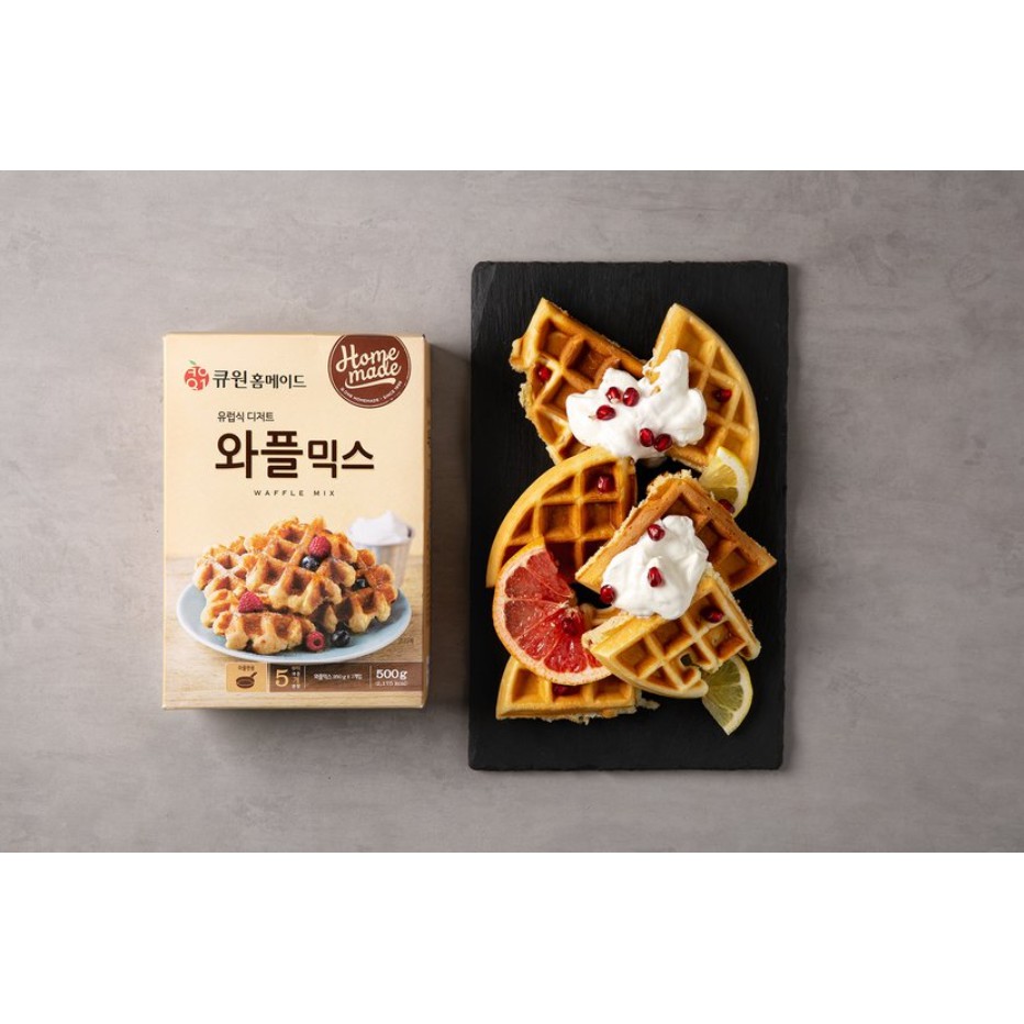 [HOMEMADE] BỘT LÀM BÁNH KẸP WAFFLE 500G - [큐원] 와플믹스 500G