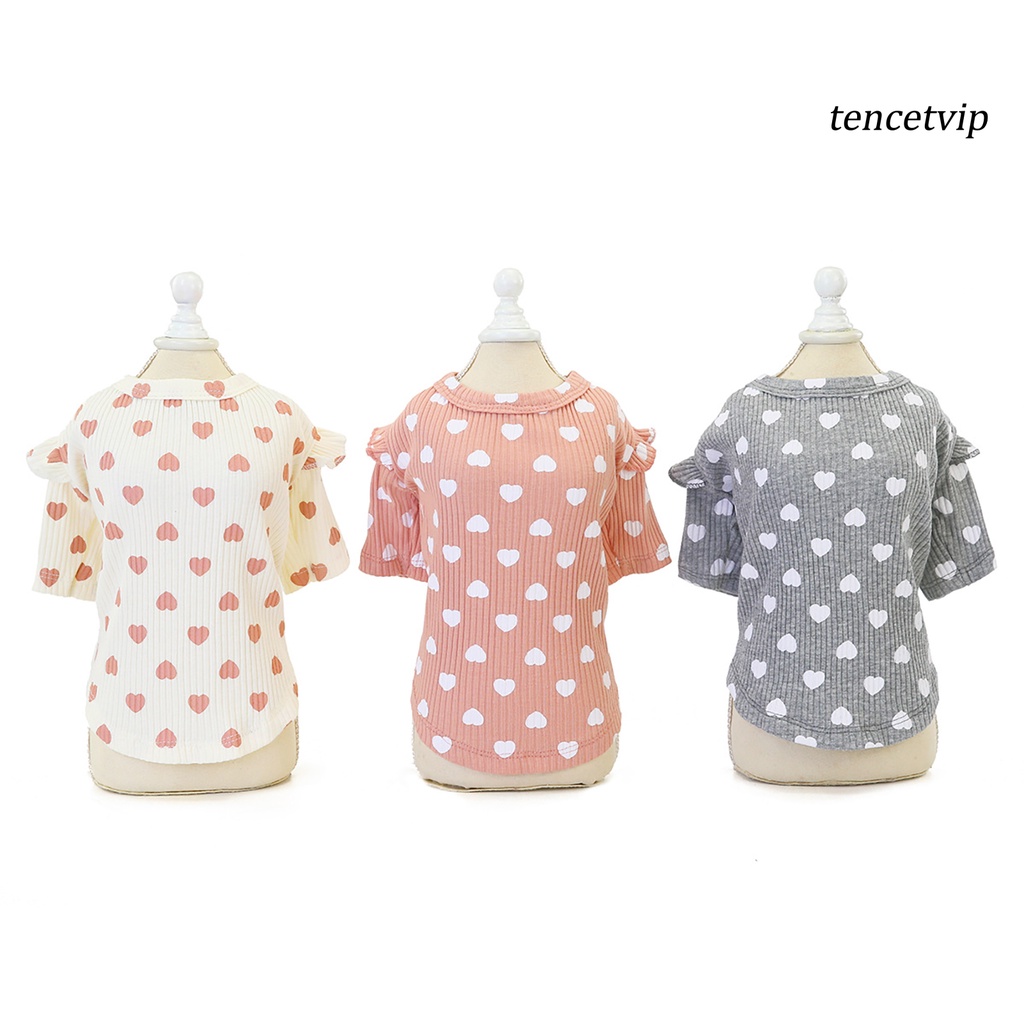 Áo thun cotton co giãn in họa tiết thời trang mùa thu dễ thương cho thú cưng