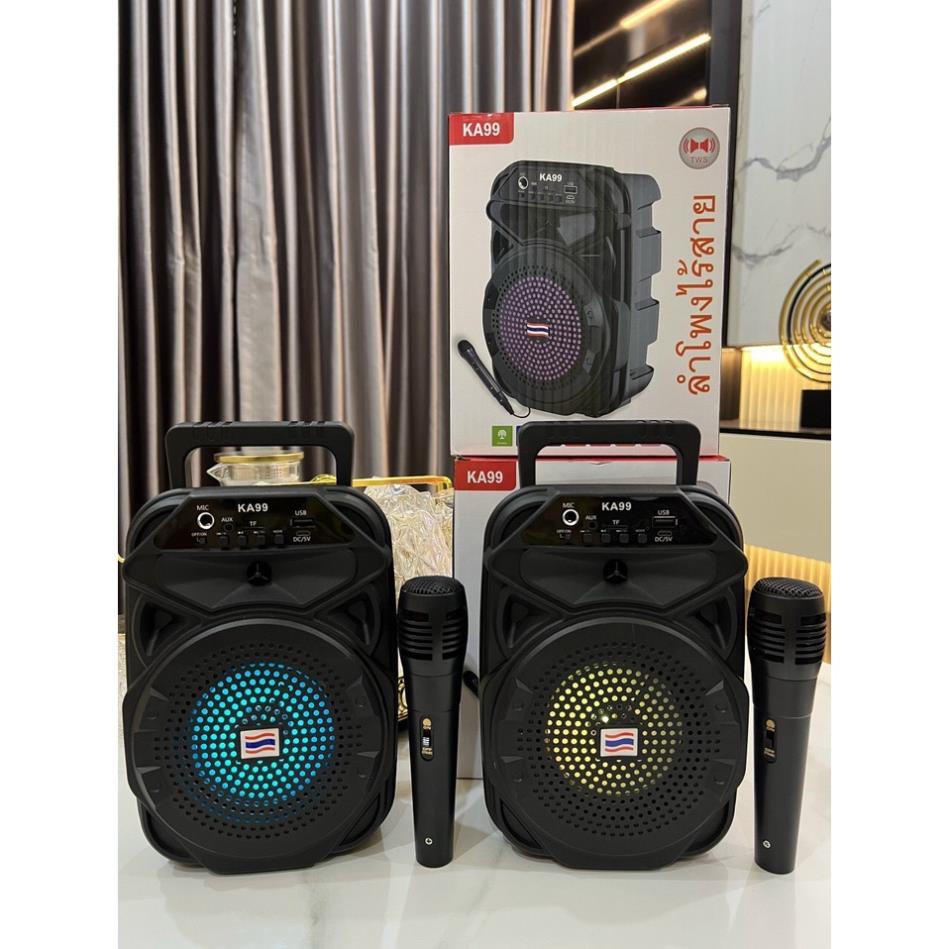 Loa bluetooth karaoke mini có mic hát dây dài 3m hàng Thái công suất lớn âm thanh siêu hay bass mạnh BH 1 đổi 1 Mới