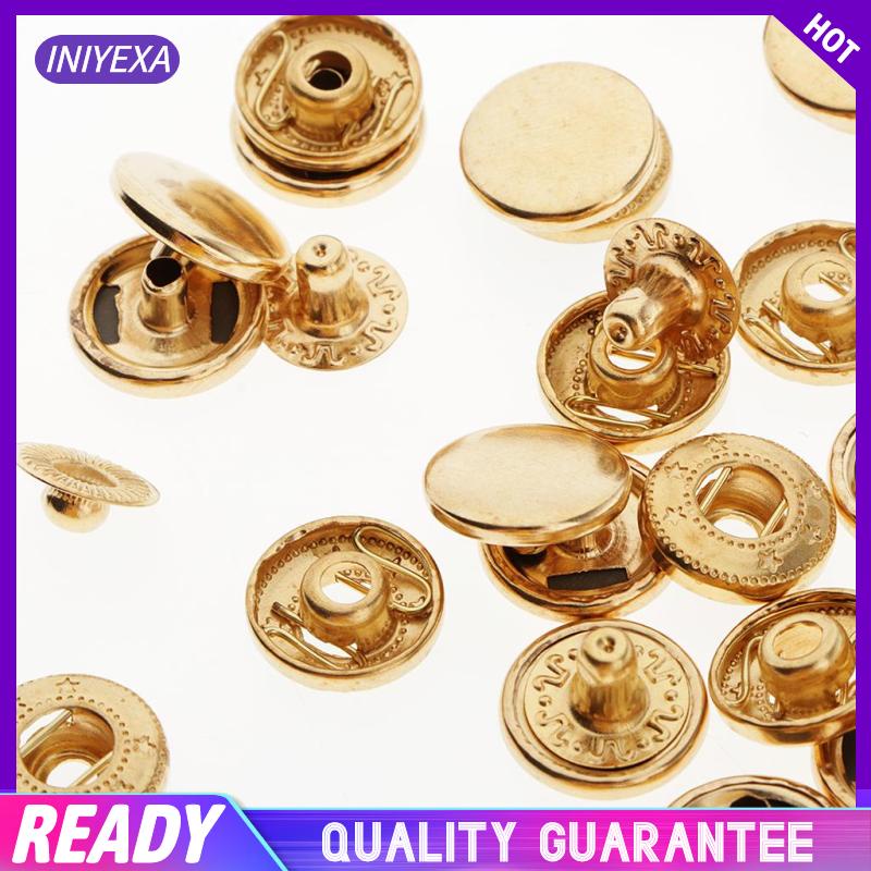 Bộ 30 Nút Bấm Bằng Đồng Thau Chuyên Dụng Cho May Vá Áo Khoác Da / Túi Xách