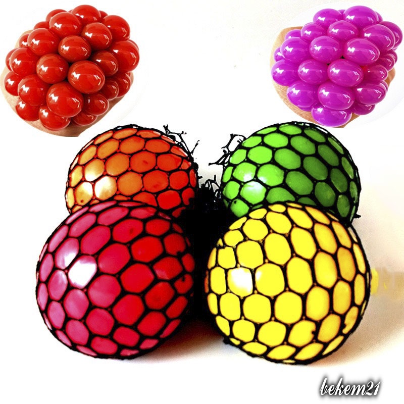 Trứng Lưới Slime Nho Trút Giận, Quả Bóng Lưới Slime Gudetama Squishy Mochi 6.5CM