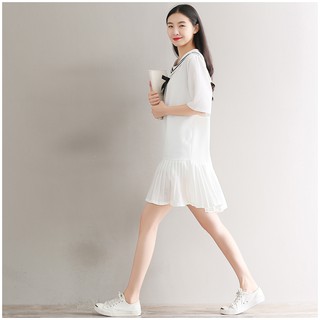 Váy trắng đuôi cá cổ thủy thủ CV0321T
