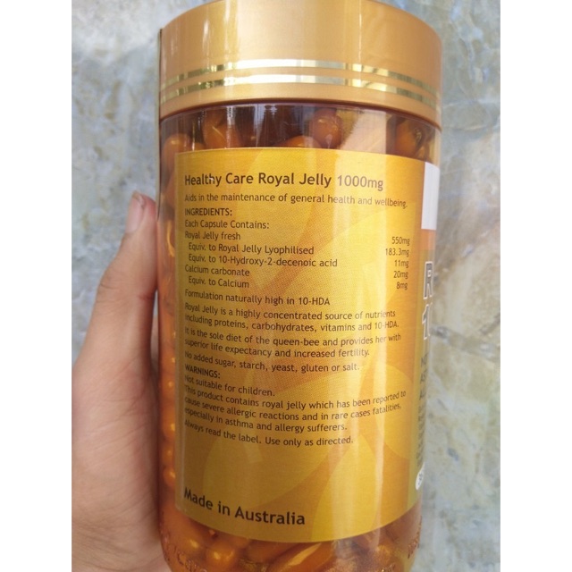 Sữa ong chúa Healthy Care Royal Jelly 1000 365 viên