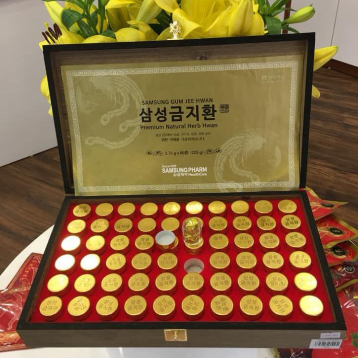 Bổ não an cung Samsung Hàn Quốc hộp gỗ 60 viên tem chính hãng