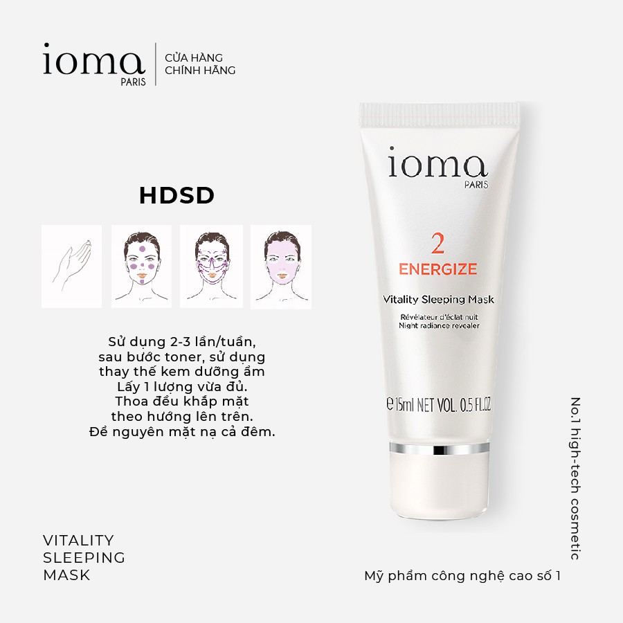Mặt nạ ngủ tái tạo làn da Ioma Paris Vitality Sleeping Mask 15 gr