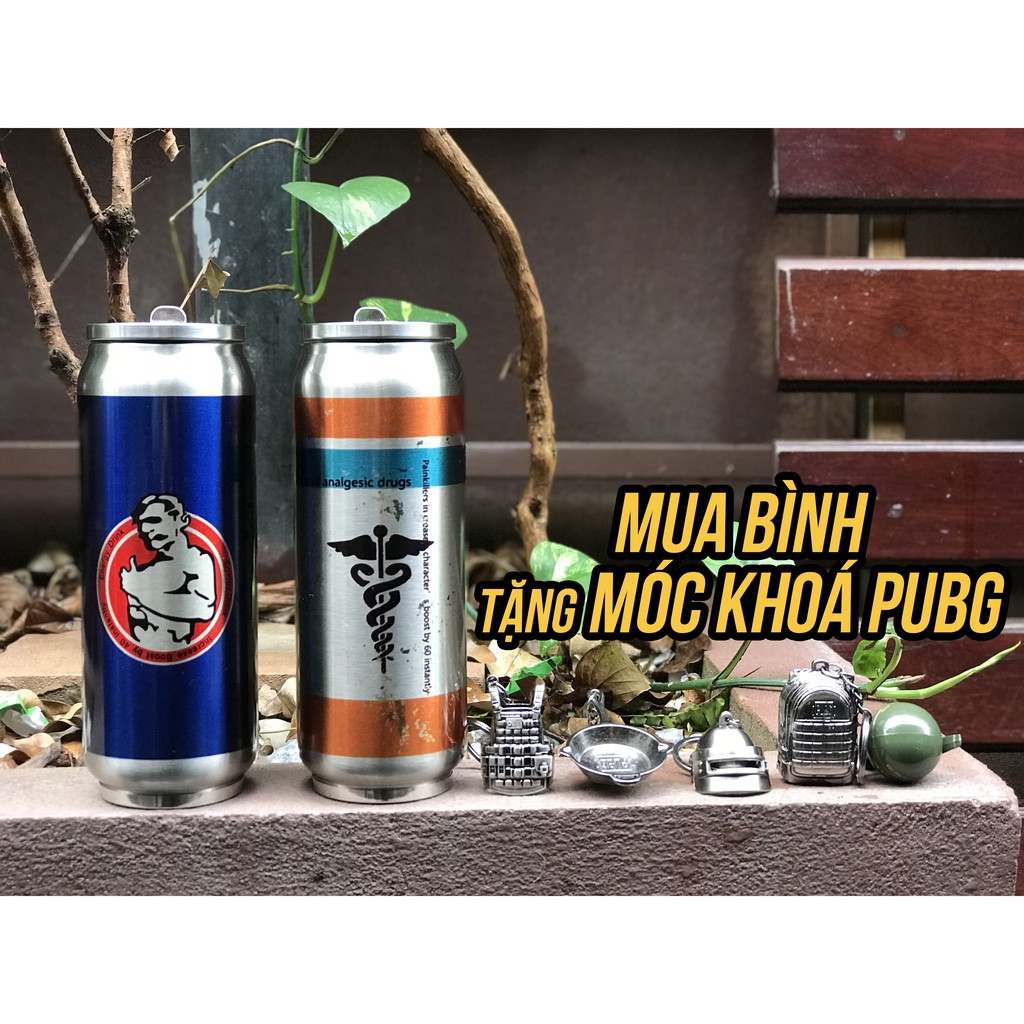 (Combo) 2 bình nước giữ nhiệt Pubg 500ml, thép sub 304 giữ nhiệt, chống trầy, móp