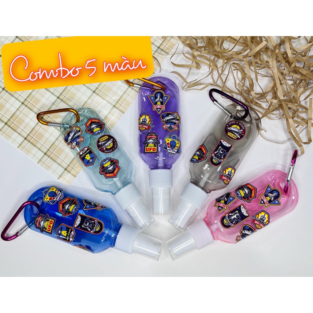 Combo 5 bình xịt bầu dục 50ml tặng kèm sticker và móc treo tiện dụng