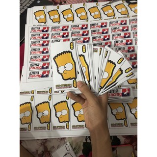 Tem Cậu Bé Vàng Simpson dán xe Tem Simpson lấp ló dán xe , điện thoại máy tính vv mủ bảo hiểm xe