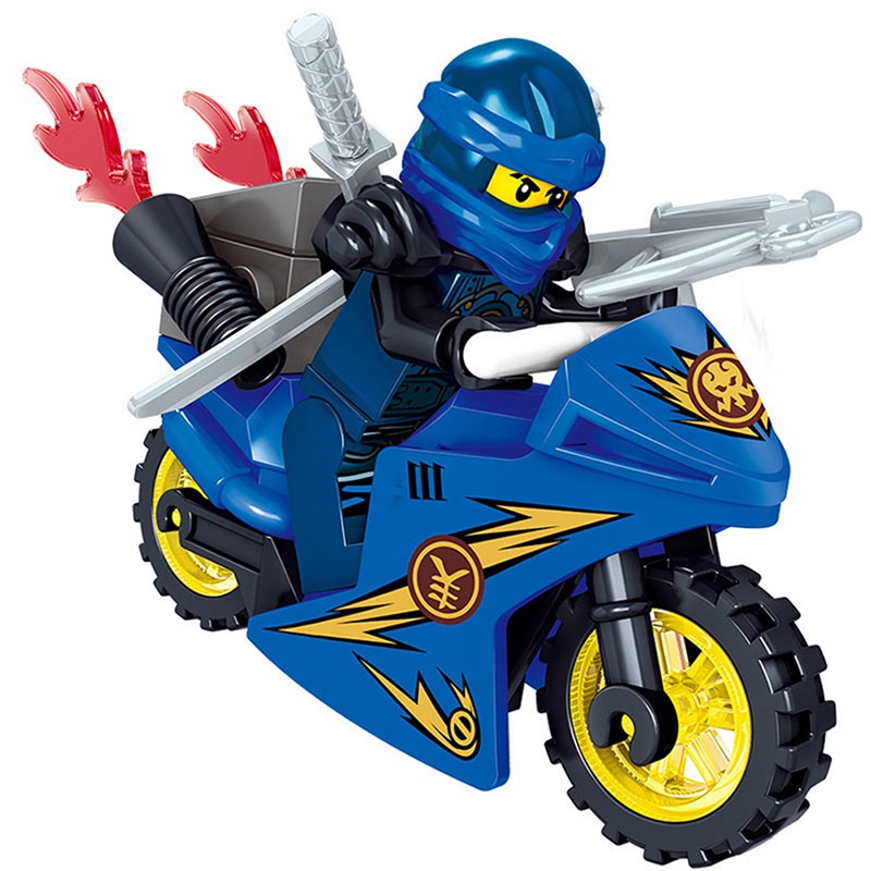 Bộ 8 mô hình đồ chơi lắp ráp xe mô tô ninjago