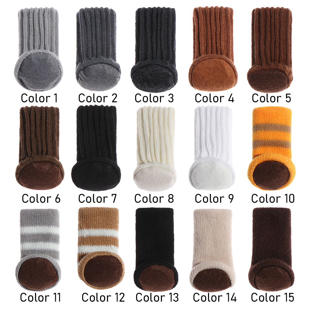 Set 4 vỏ bọc chân bàn ghế vải dệt kim co giãn chống trượt giảm tiếng ồn bảo vệ sàn nhà tiện lợi