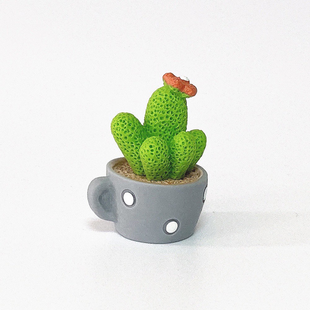 Chậu cây xương rồng resin mini dễ thương trang trí xe hơi