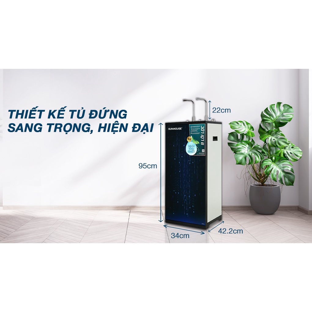 Máy lọc nước RO nóng nguội lạnh Sunhouse SHA76215CK 9 lõi