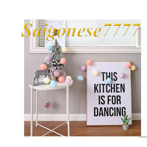 (Điện/Pin/USB) Dài 2 Mét 20 Bóng Đèn Cầu Mây Đèn Led Bóng Tròn Cotton Ball Trang Trí Decor Tiệc Cắm Trại Phòng Ngủ