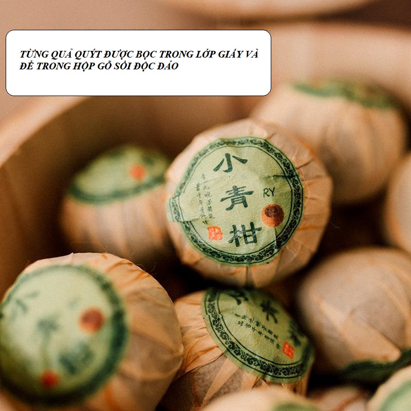 Trà Phổ Nhĩ Quýt Vân Nam Chính Hiệu (Tiểu Thanh Cam) Thùng Gỗ 500 gram Thượng Hạng
