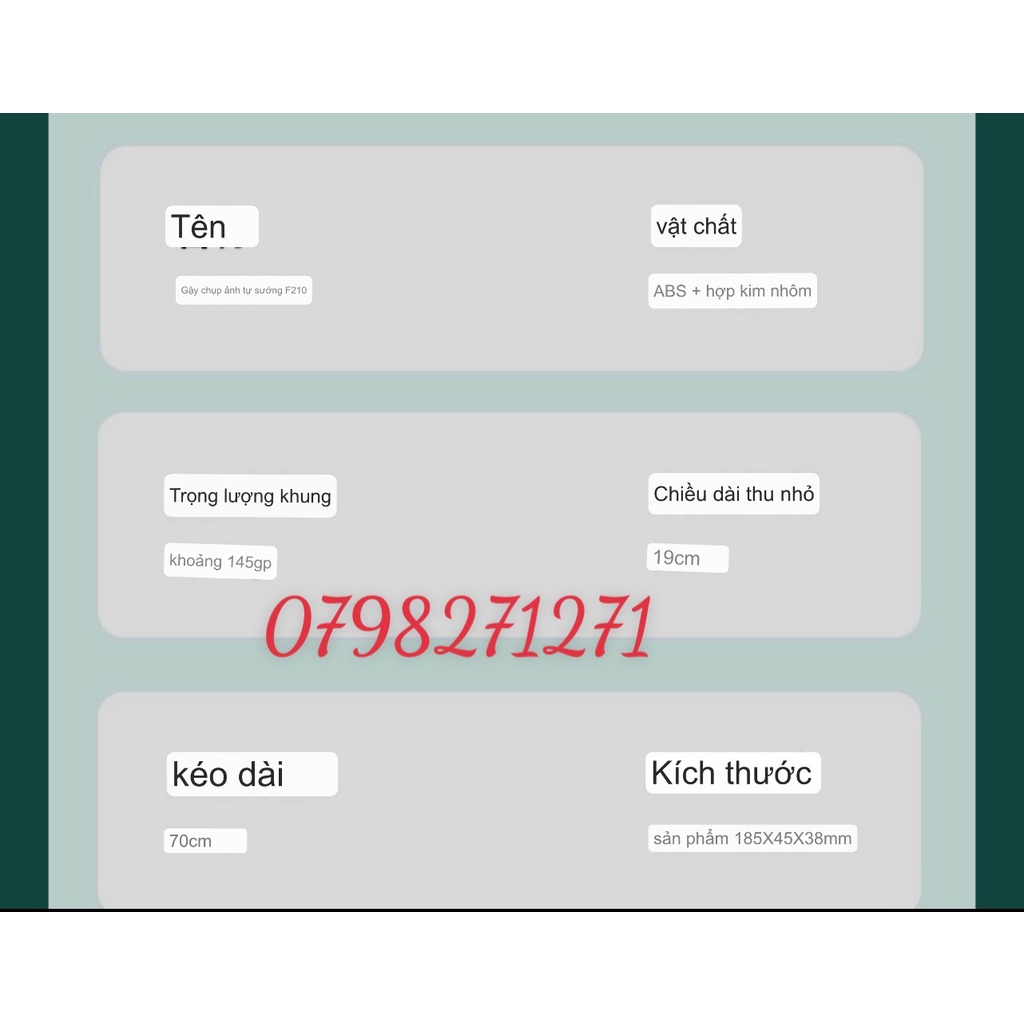 Gậy 3 chân tự sướng Selfie Bluetooth Không Dây Gấp Gọn Kèm Điều Khiển Từ Xa với đèn LED F210S cho điện thoại Ios Android