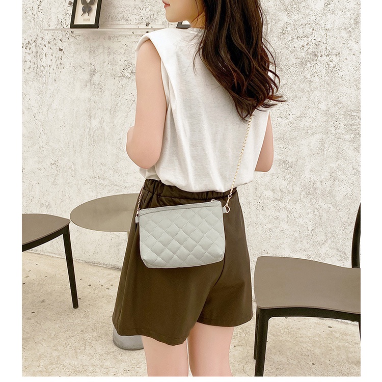 Clutch nữ túi trám thời trang túi đeo chéo mini dây xích túi ví