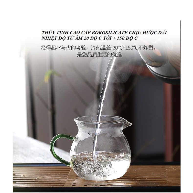 Tống chuyên trà bằng thủy tinh chịu nhiệt Borosilicate cao cấp dung tích 240 ml