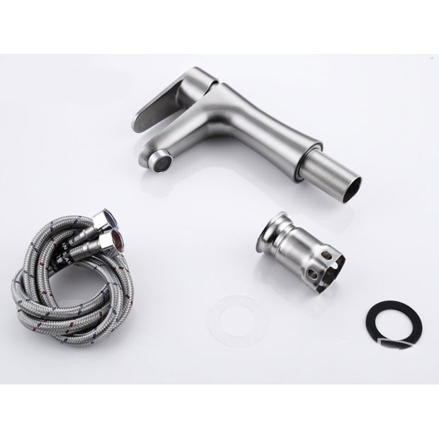 Vòi lavabo rửa mặt nóng lạnh inox 304 tặng kèm 2 sợi dây cấp nước