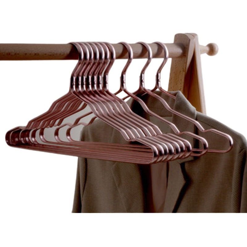 Set 10 Móc Phơi Quần Áo Bằng Hợp Kim Nhôm Không Biến Dạng Nặng Có Rãnh