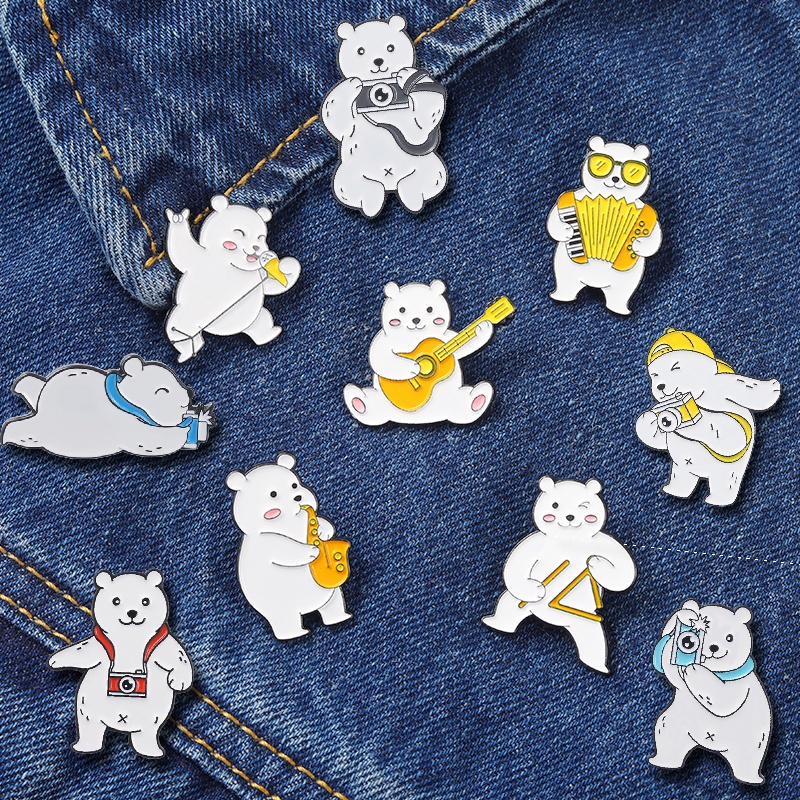 Ghim Cài Áo Hình Gấu Hoạt Hình Dễ Thương Cho Bé