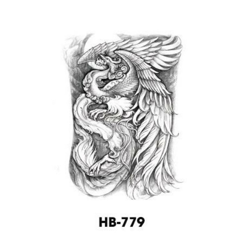 Hình dán 3D phượng hoàng lửa siêu đẹp HB 779