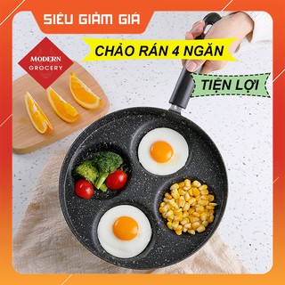 Chảo Chống Dính 4 Ngăn Đa Năng, Chảo Chiên Trứng Ốp La, Chảo Đá Chống Dính Cao Cấp, Tiện Lợi
