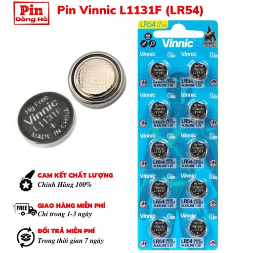 Pin LR54 Vinnic L1131F 1 vỉ 10 viên. Dùng cho đồng hồ, các thiết bị điện tử,....