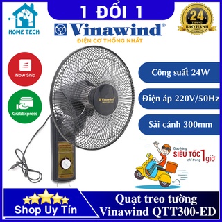 Quạt Treo Tường Vinawind QTT300-EĐ Điện Cơ Thống Nhất sải cánh 300mm - Hàng Chính Hãng