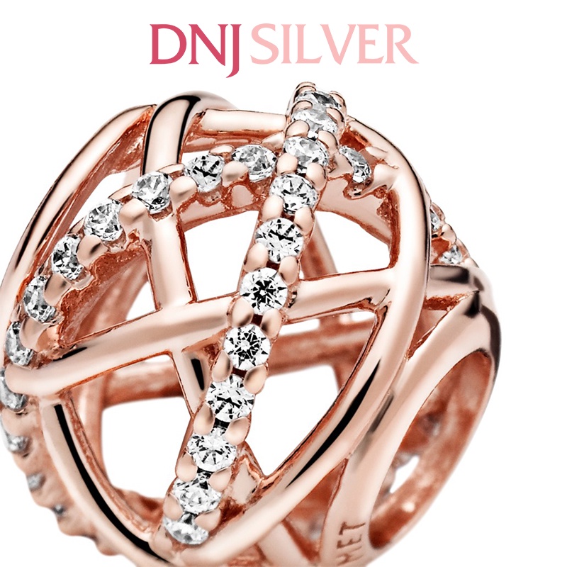 Charm bạc 925 cao cấp, hàng chuẩn bạc - Charm RoseGold with clear cubic zirconia thích hợp để mix vòng tay charm - DN277