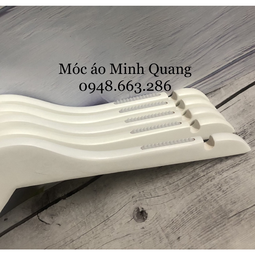 móc treo quần áo-mắc gỗ màu trắng-có rãnh chống trượt-đầu móc xoay 360 độ-chuyên dùng cho shop-gia đình,...