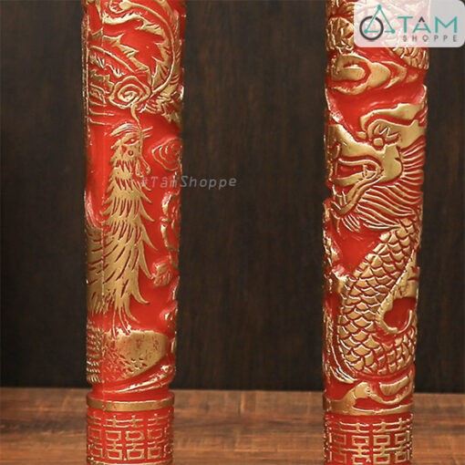 Set 02 cây đèn cầy đám cưới long phụng