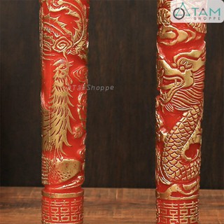 [CHÁY 8H-12H] Set 02 cây đèn cầy đám cưới long phụng