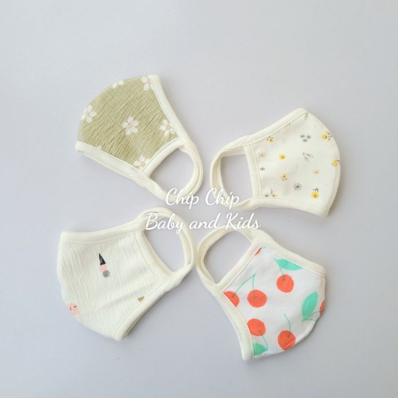 Khẩu trang vải cotton  Hàn cho bé(0-36 Tháng)