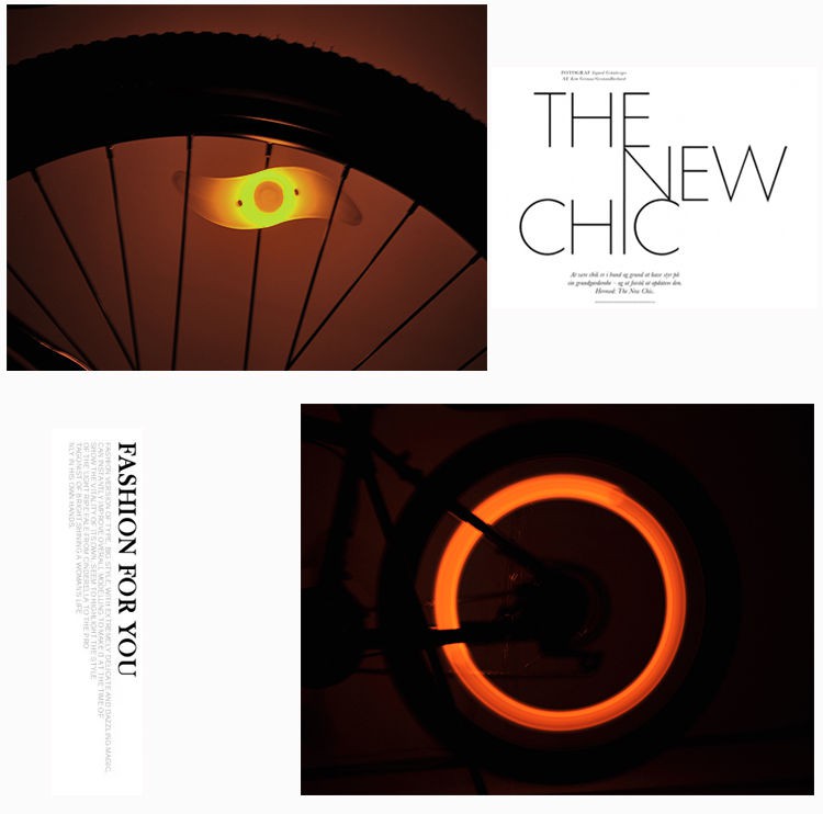 Bicycle Crescent Lamp Light Spoke Steel Wheel Safety Decorative Lamp