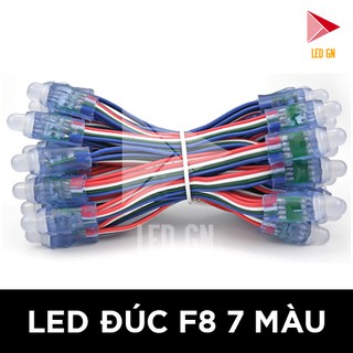 LED Đúc F8 12mm 7 Màu RGB - [ 50 Bóng / 1 Dây ] ( KHÔNG PHẢI LED PHAO HOA )