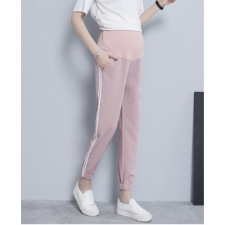 Quần bầu dài bo gấu 2 sọc chất đũi mát dáng thể thao nhiều màu - size 40-80kg