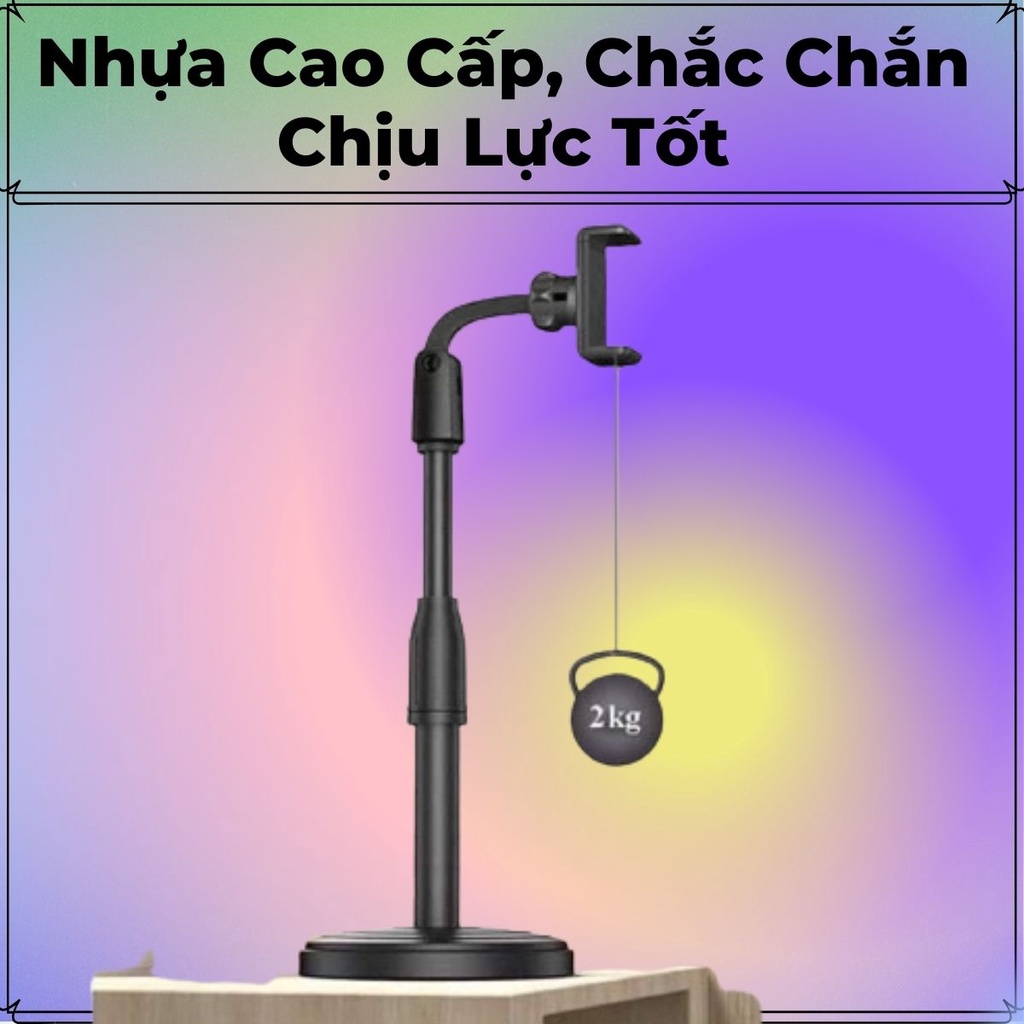 Giá đỡ kẹp điện thoại để bàn xoay 360 độ, tùy chỉnh độ dài, chất liệu nhựa cao cấp để livestream, giải trí, học online