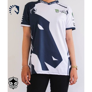 Áo thun Jersey Liquid xanh trắng