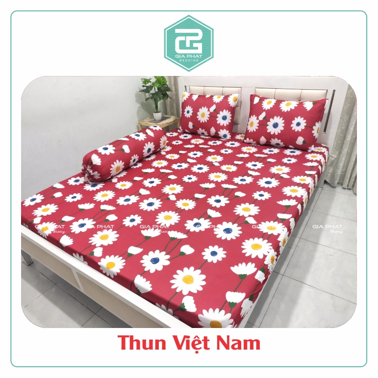 [Link 4 ] Bộ Ga giường 4 món Thun Lạnh Việt Nam cao cấp (1 ga + 2 áo gối nằm + 1 áo gối ôm)