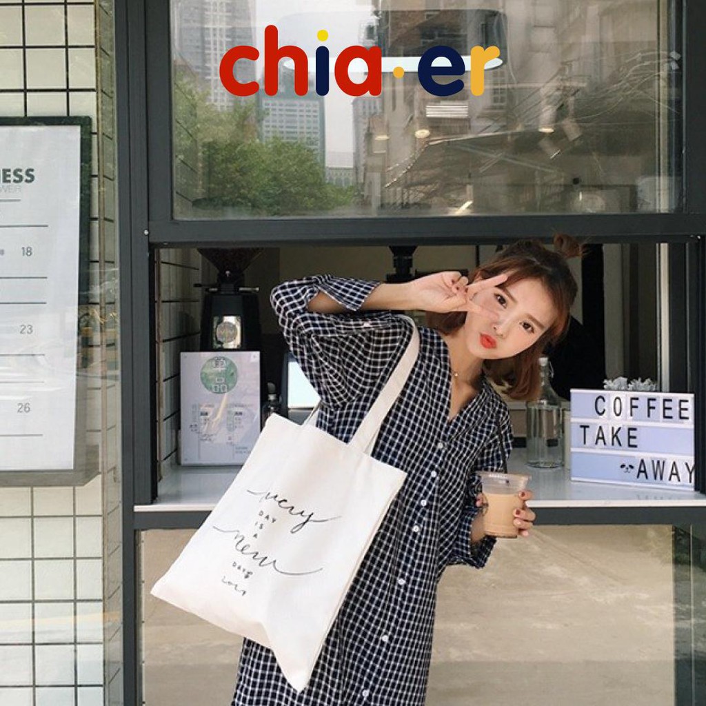 Túi tote vải phong cách Hàn Quốc Túi tote bảo vệ môi trường