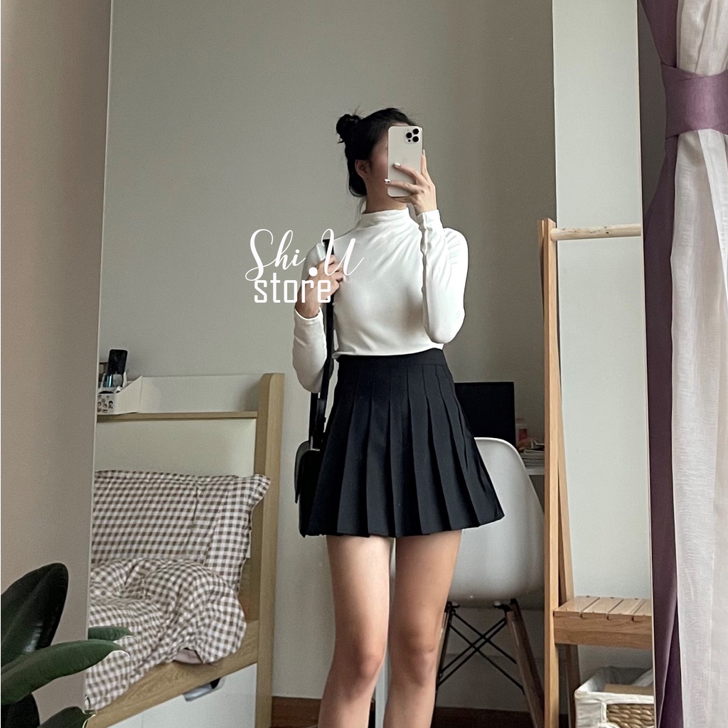 Áo Giữ Nhiệt Tăm Nữ Lót Lông Cổ 3 Phân Ấm Áp