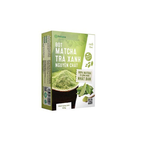 Bột Matcha Behena nguyên chất 100% giúp làn da mịn màng, giảm cân và phòng ngừa bệnh hiệu quả - Hộp 50g (HOA CƯỜNG SHOP)