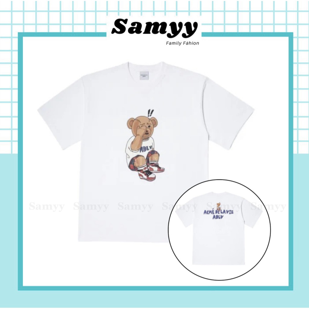 Áo thun tay lỡ Adlv hình gấu unisex cho bé new 2021 , Samyy_vn