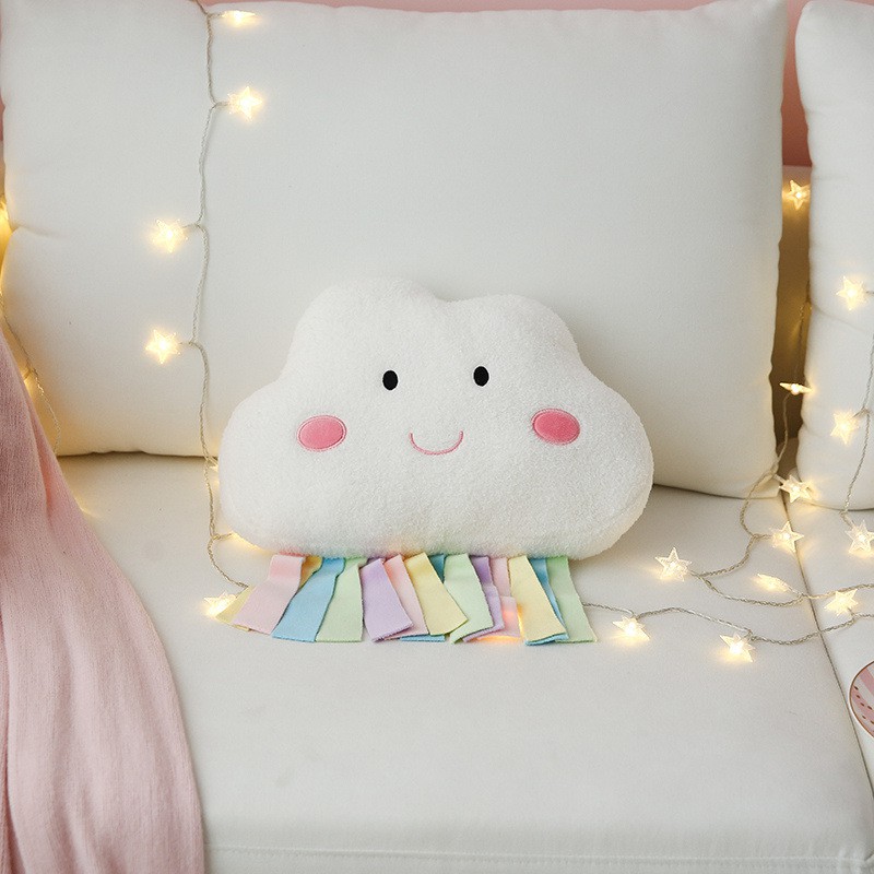 Nordic style cute soft and lovely cloud pillow, heart-shaped decorative cushion for sofa girl, creative weather series pillow