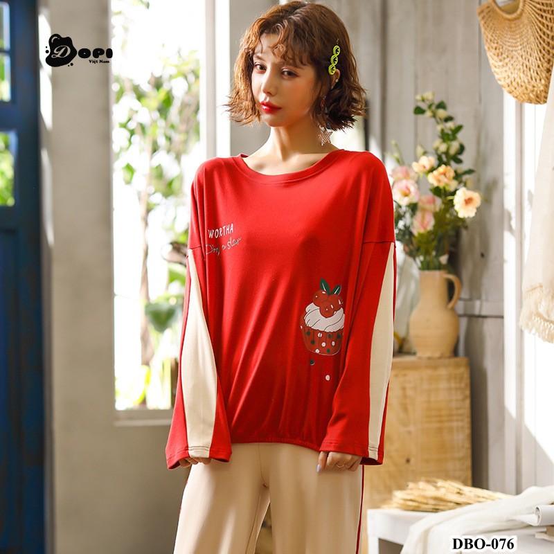 (DBO076) Đồ bộ mặc nhà thu đông dài tay CHUNKEER cao cấp