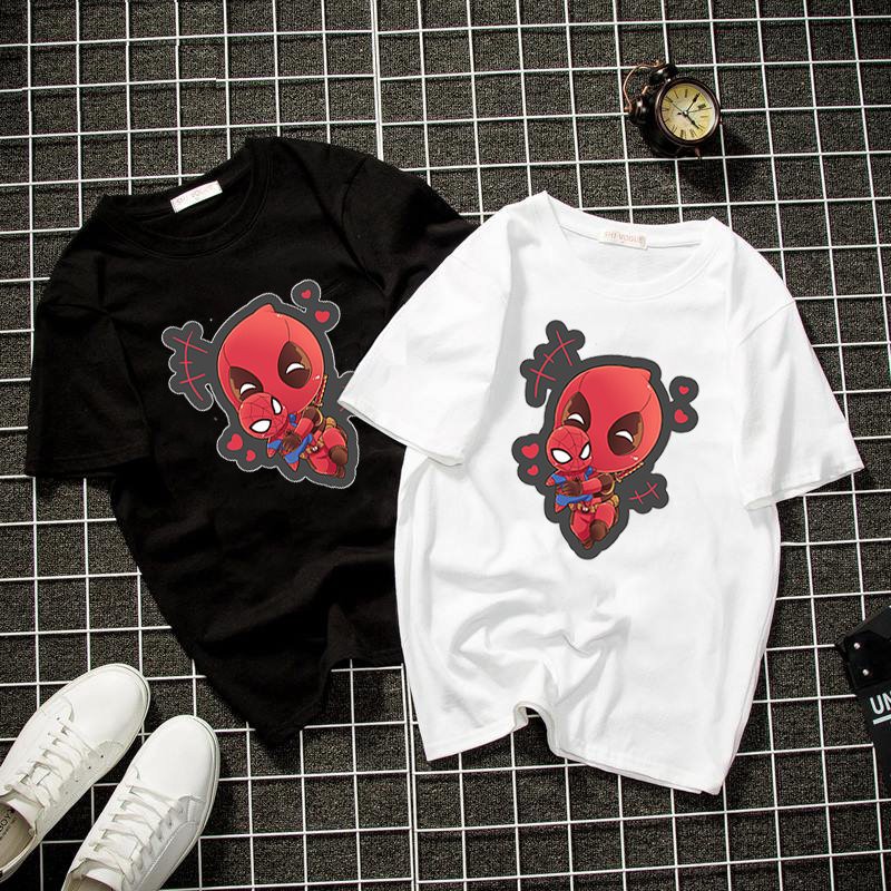 Áo thun unisex form rộng chibi siêu anh hùng vải dày mịn 2019T1719